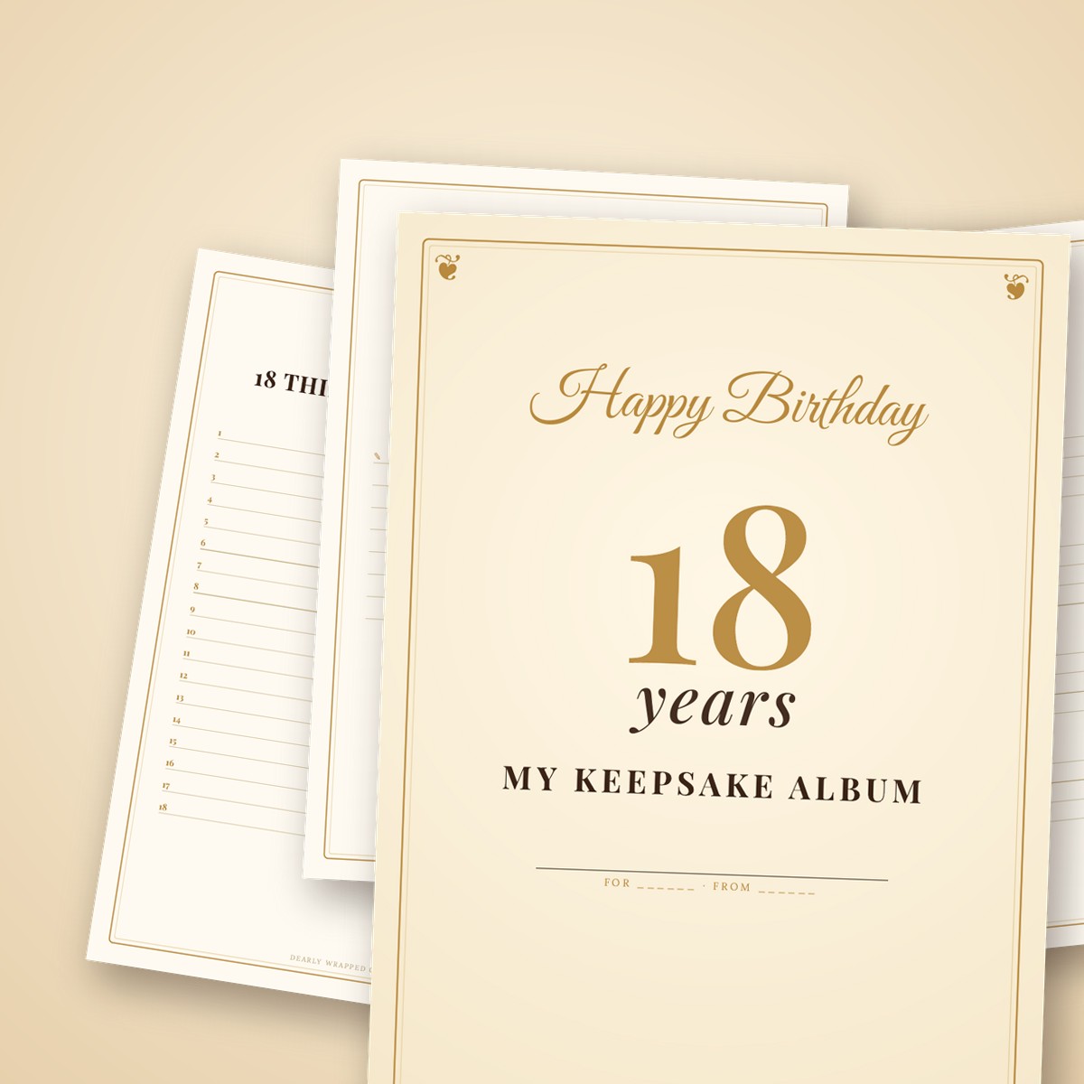 Preview of the 18th Birthday Keepsake Album pages