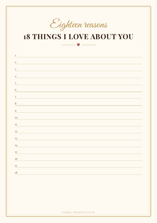 18 things I love about you