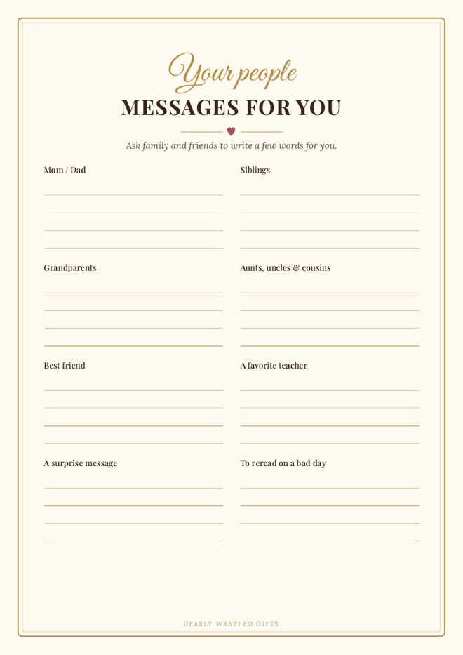 Messages from loved ones